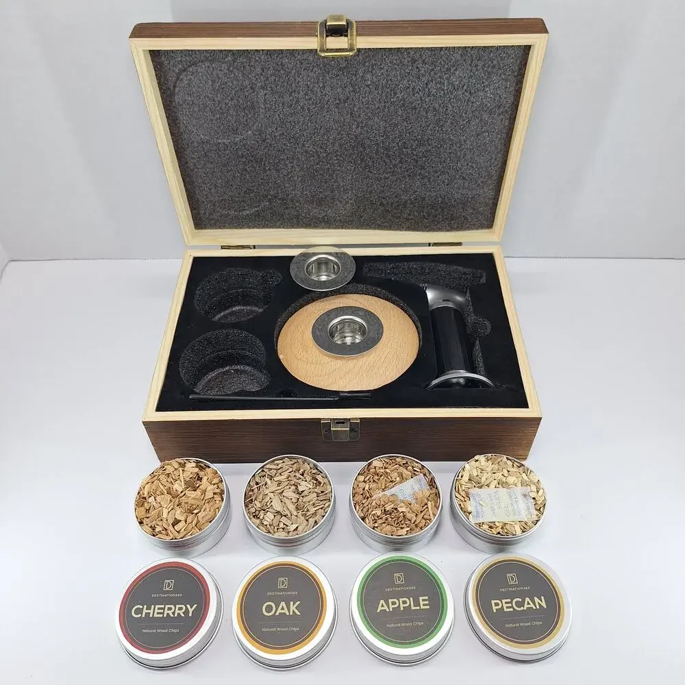 Destination323 Luxury Cocktail Smoking Infuser Kit Wooden Gift Box